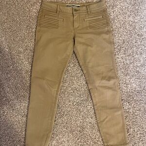 Anthropologie daughters of the liberation Women's tan Moto Skinny Jeans size 27